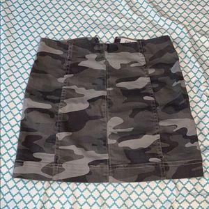 Grey camo jean skirt